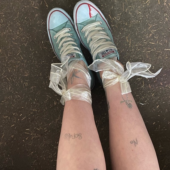 seafoam handdyed & altered/upgraded ballet cons🌷 - Picture 3 of 5